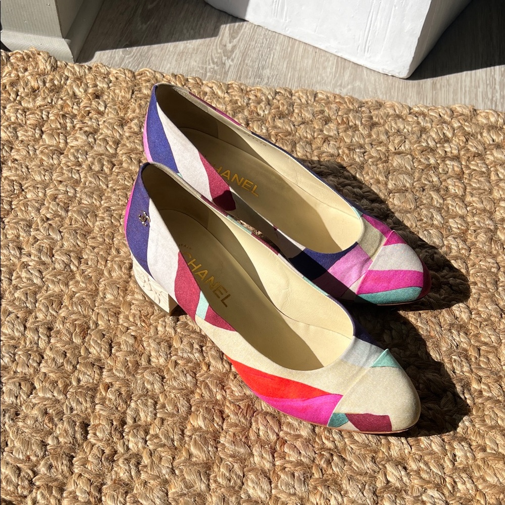 Chanel Camellia Leather D’Orsay Flat